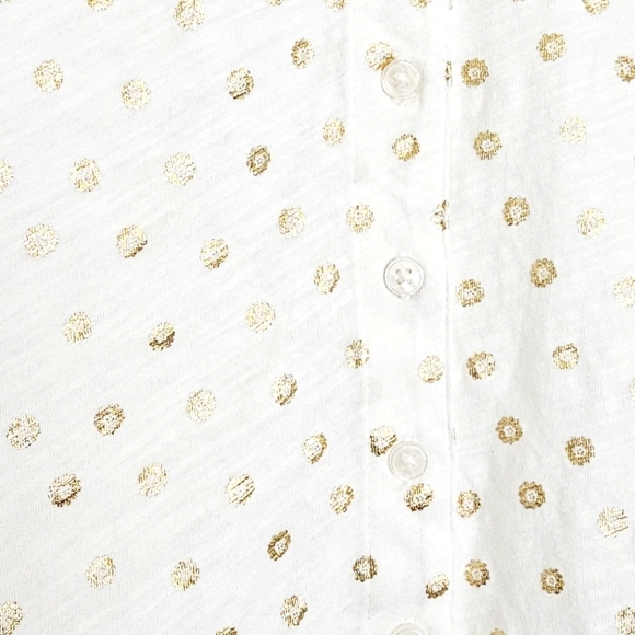 Boden Metallic Gold Flower Print V-Neck Long Sleeves Women's Blouse Size 16/18 - Picture 6 of 8